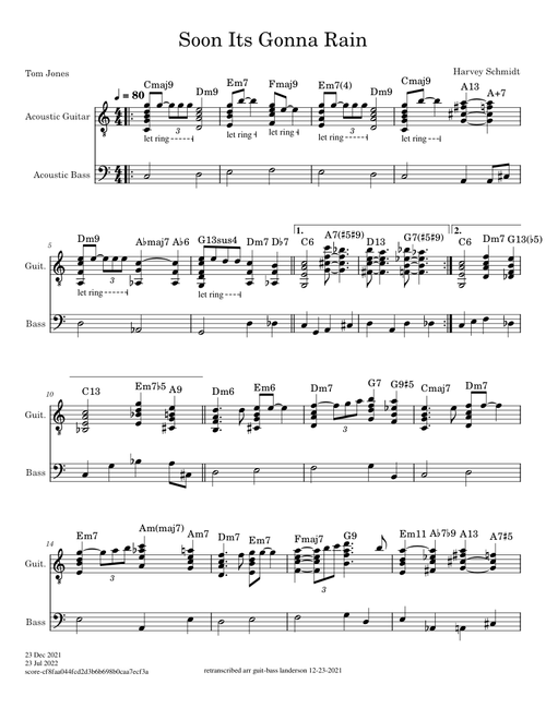 Soon Its Gonna Rain – Jones, Tom and Schmidt, Harvey