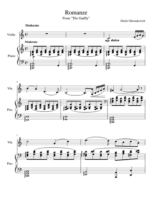 Dmitri Shostakovich- Romance (from The Gadfly)