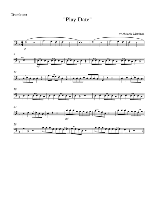 Play Date (Arr. SongBird Music) - Melanie Martinez (Trombone Solo)