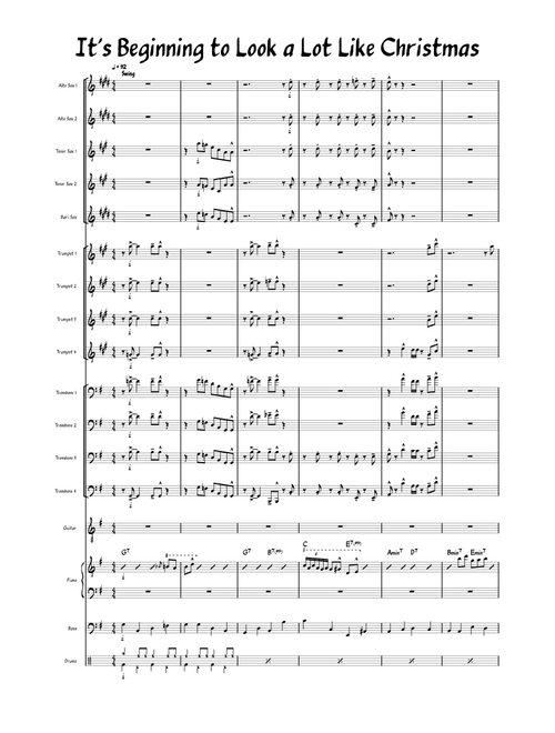 It's Beginning To Look A Lot Like Christmas – Meredith Willson It's Beginning To Look A Lot Like Christmas - Big Band Arrangment