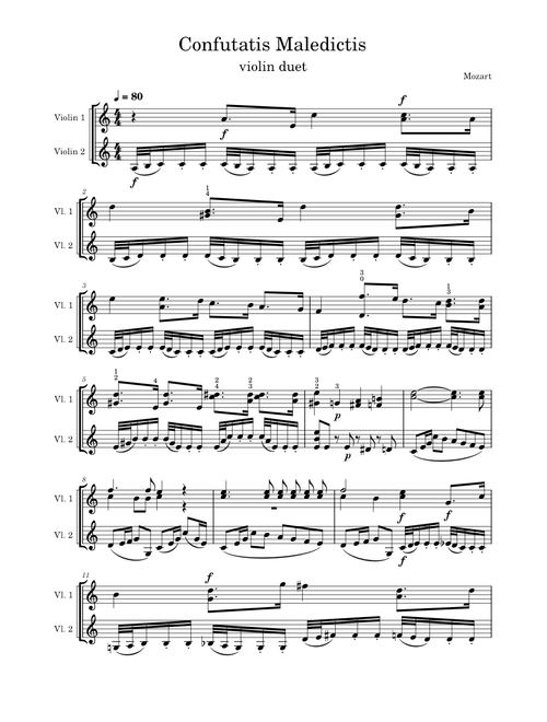 Confutatis Meldictis violin duet