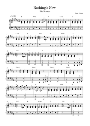 Nothing’s New – Rio Romeo Sheet Music for Piano, Vocals (Solo ...