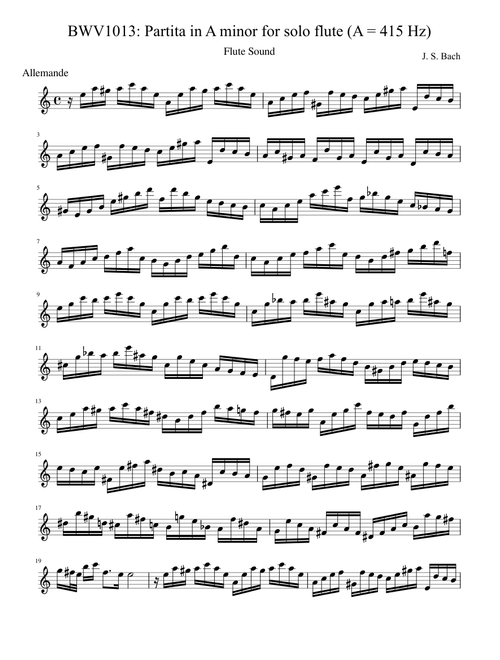 BWV 1013: Partita in A minor for solo flute - flute sound