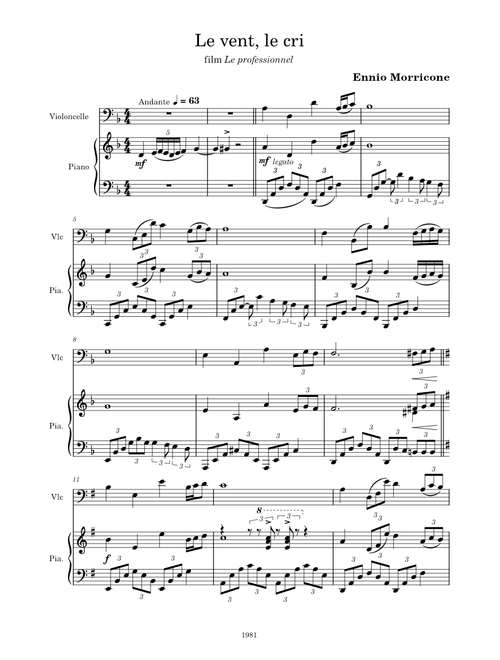 Le vent le cri – Ennio Morricone