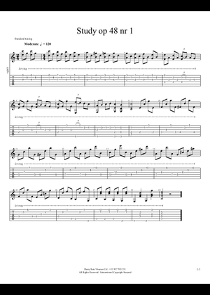 Mauro Giuliani: Studio Per La Chitarra Op.1 - Partition Guitaire Notation Standard Et Tablature