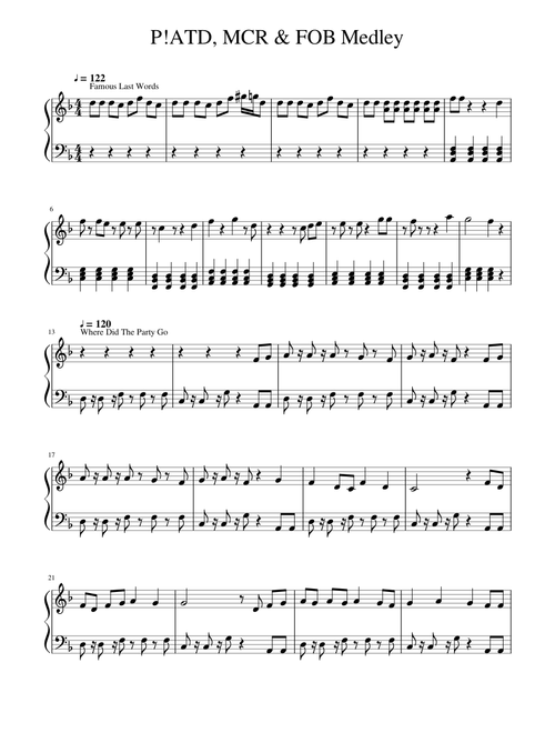 P!ATD, MCR & FOB Medley