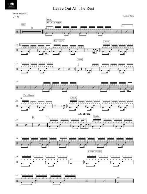 Leave Out All The Rest (Arr. Drum Sheet MX) - Linkin Park (Drums)