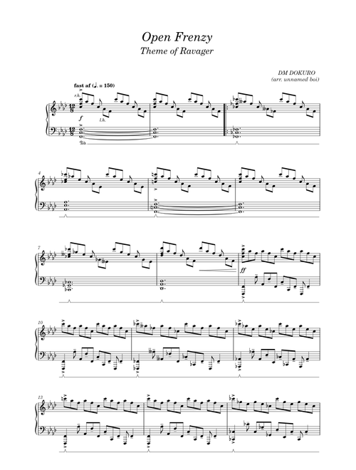 Calamity Mod OST | DM DOKURO - Open Frenzy | Piano solo