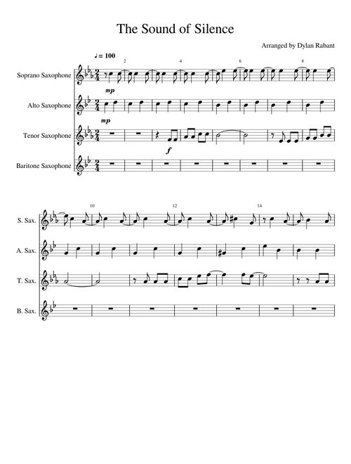 The Sound of Silence-Sax Quartet