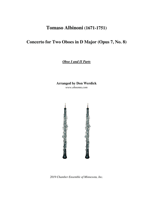 Concerto for Two Oboes in D Major, Op. 7 No. 8 (Arr. Don Werdick (1946 - )) - Tomaso Albinoni (1671-1751) (Oboe Duet)