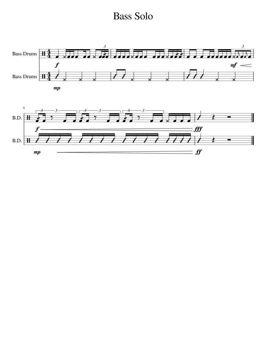 Bass Drum Solo Sheet music for Bass drum (Percussion Duet)