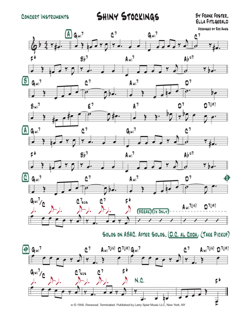 Shiny Stockings (Arr. Rob Ames) - Count Basie (Lead Sheet - Fake Book)
