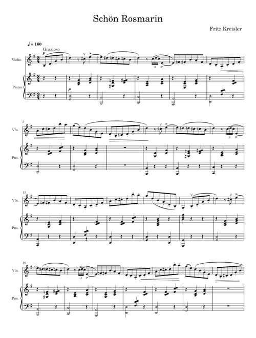 Schön Rosmarin - Fritz Kreisler