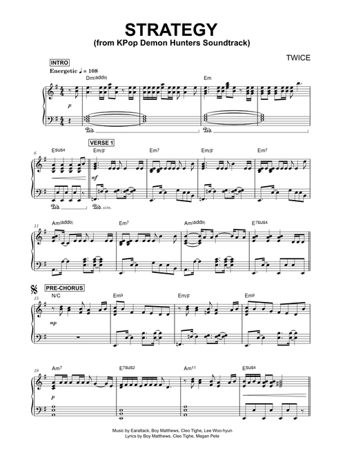 Strategy (from KPop Demon Hunters Soundtrack) - TWICE (Piano)