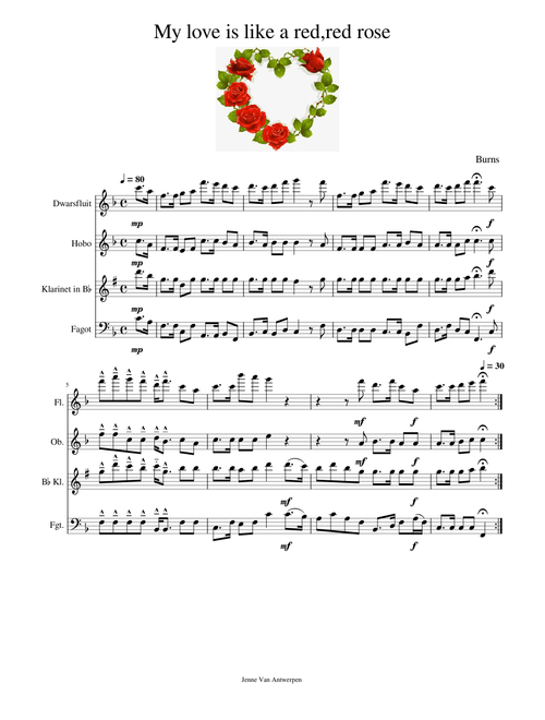 My love is like a red, red rose – Burns