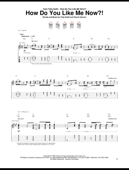 How Do You Like Me Now?! - Toby Keith (Guitar Tab)