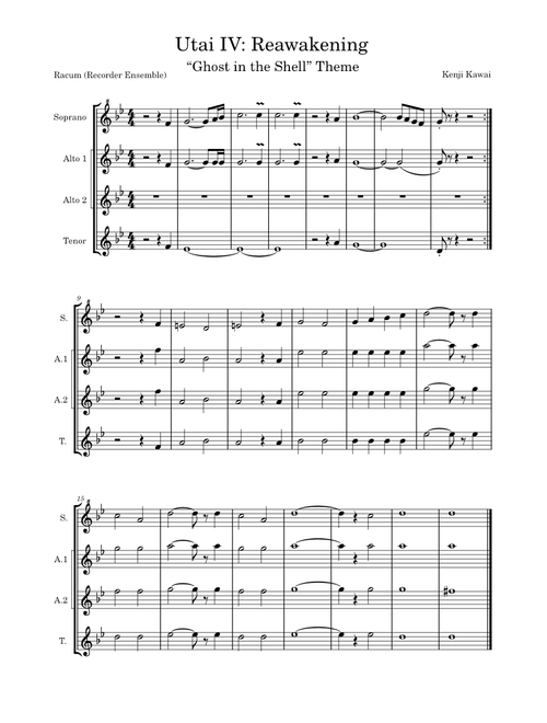 Ghost in the shell – Kenji Kawai (Recorder Ensemble)