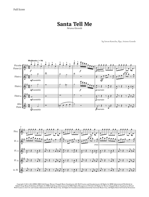 Santa Tell Me (Arr. Ander) - Ariana Grande (Woodwind Ensemble)