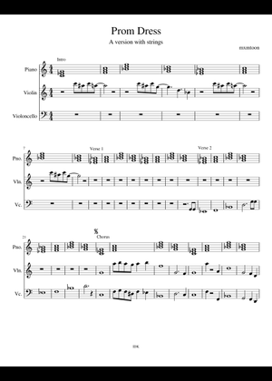 prom dress Sheet Music for Piano (Solo) easy | MuseScore.com