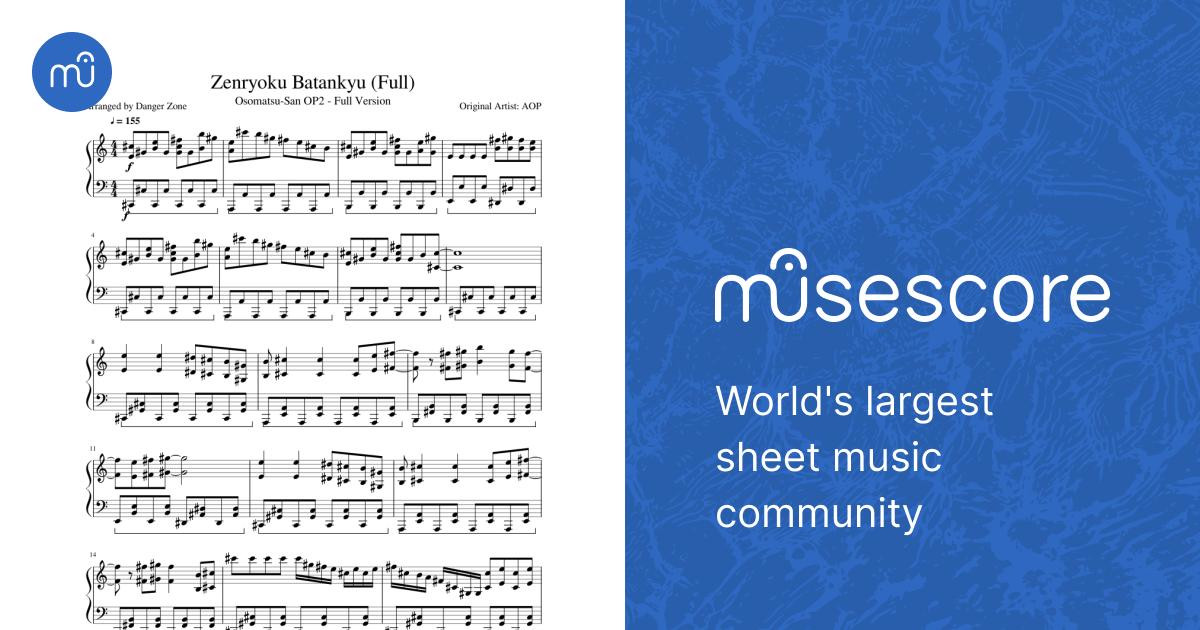 Zenryoku Batankyu Sheet Music for Piano (Solo) | MuseScore.com