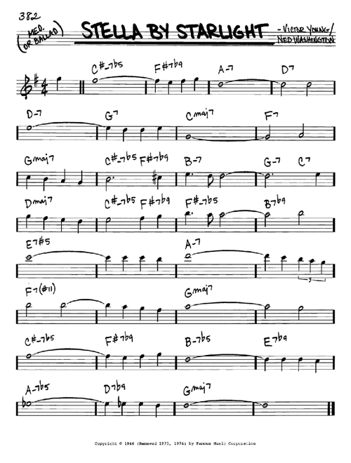 Stella By Starlight - Victor Young (Real Book - Melody-Chords)