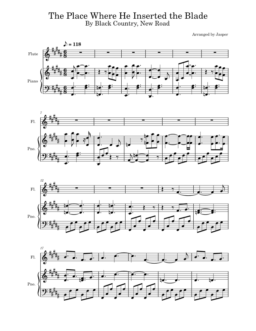 The Place Where He Inserted the Blade Black Country, New Road piano tutorial