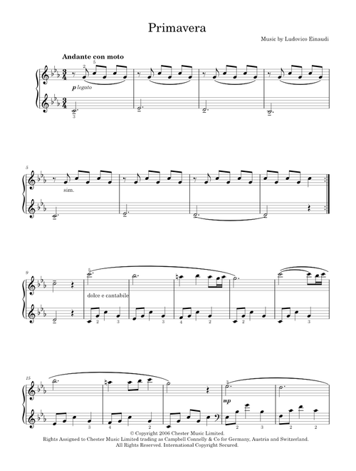Primavera - Ludovico Einaudi (Piano Vocal)