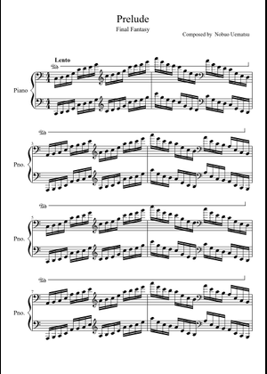 Final Fantasy III Prelude - Nobuo Uematsu Sheet Music for Piano