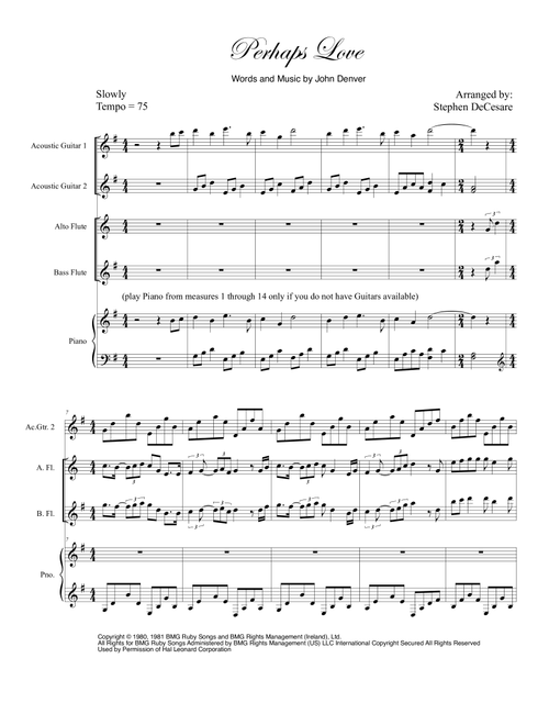 Perhaps Love (Arr. Stephen DeCesare) - John Denver and Placido Domingo (Woodwind Ensemble)