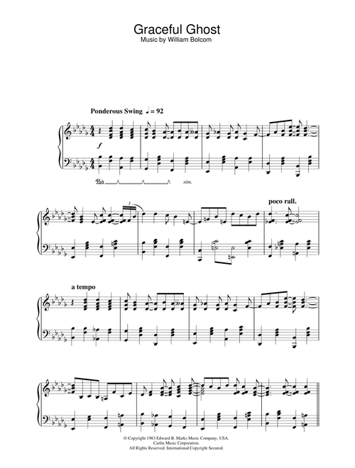 Graceful Ghost - William Bolcom (Piano Solo)