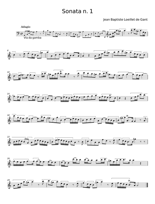 Sonata N. 3, Op. 1 (Largo) - Jean Baptiste Loeillet de Gant