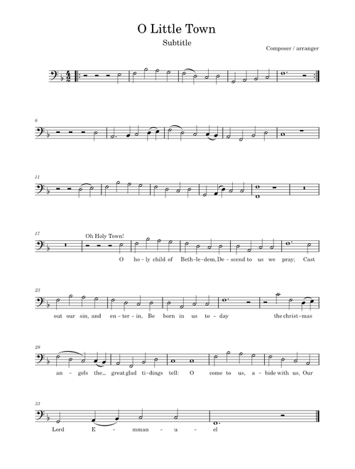 O little town of bethlehem – Misc Christmas O little town of bethlehem