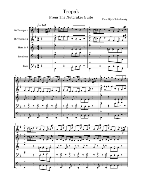 Trepak (Arr. D.A.White) - William Gillock (Trans), Peter I Tchaikovsky (Brass Ensemble)