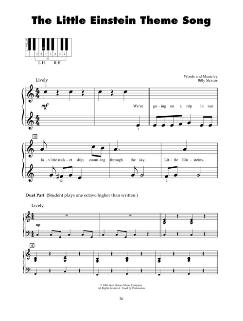 The Little Einstein Theme Song - Billy Strauss (5-Finger Piano)