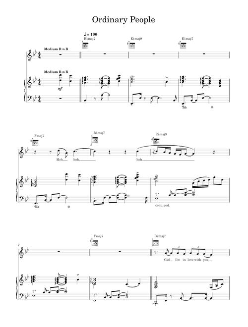 Ordinary people - John Legend (Piano-Voice)