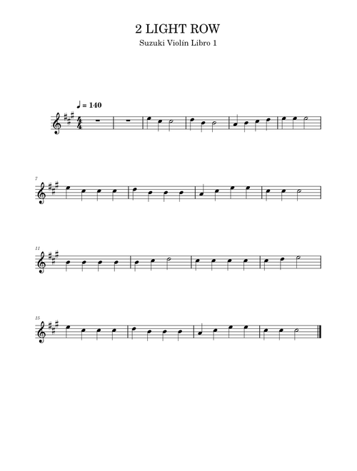 Light Row - Suzuki 2 (violín)