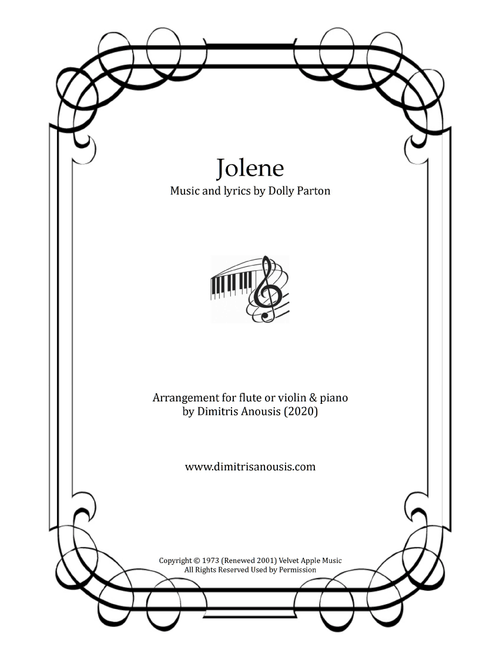 Jolene (Arr. Dimitris Anousis) - Dolly Parton (Instrumental Duet and Piano)
