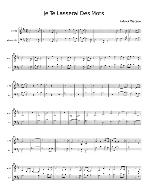 Je Te Lasserai Des Mots - Patrick Watson