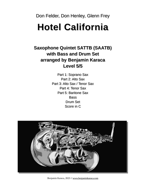 Hotel California (Arr. Benjamin Karaca) - Eagles (Woodwind Ensemble)