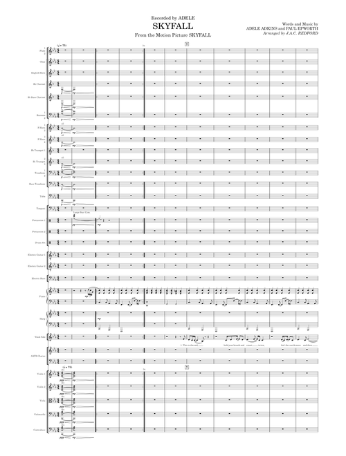 Skyfall – Adele (full orchestral score w/ guitars and drums)