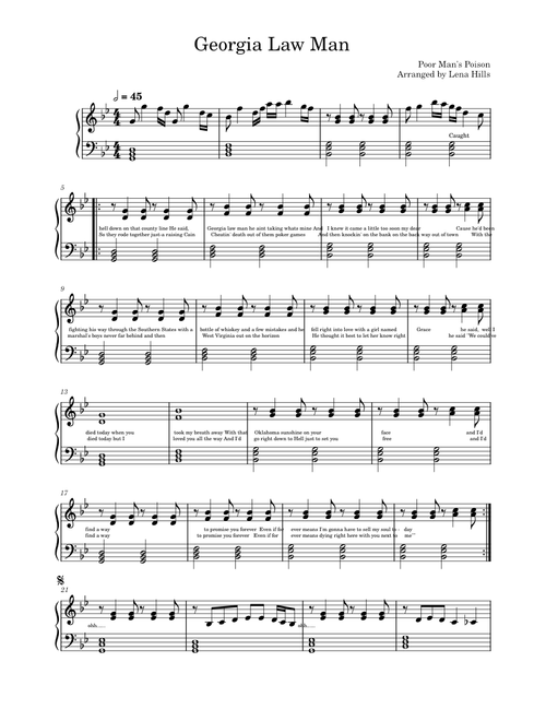 Georgia law man – Poor Man's Poison Early Intermediate Piano Accompaniment