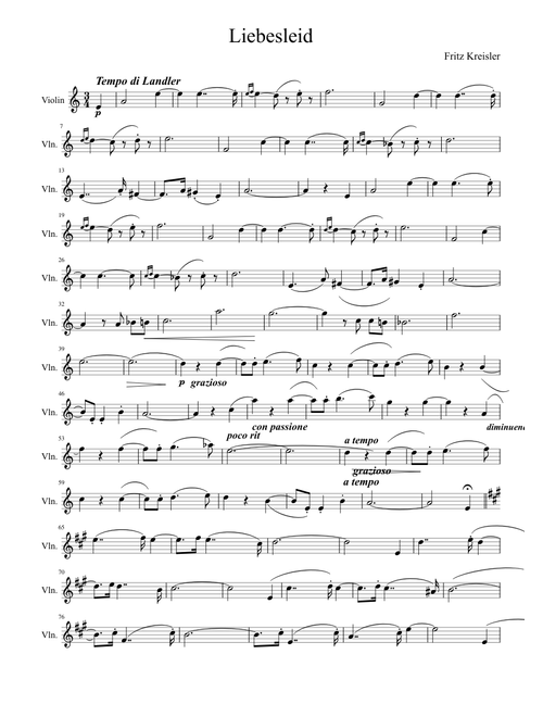 LIEBESLEID Violin