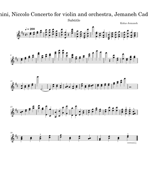 Violin Concerto No.1, Op.6 – Niccolò Paganini, Jemaneh Cadenza