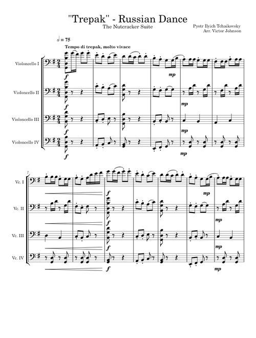 Trepak – Pyotr Ilyich Tchaikovsky - Arr. For 4 Cellos