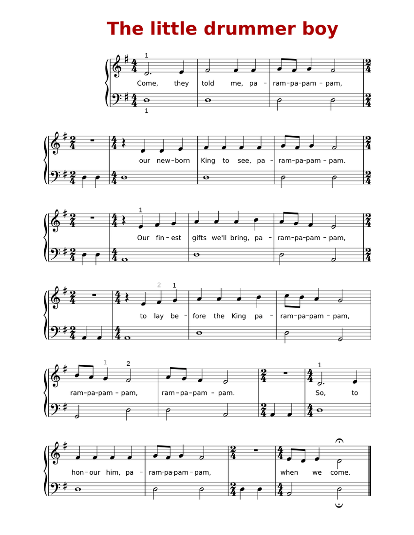 the-little-drummer-boy-sheet-music-for-piano-solo-musescore