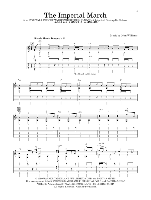 The Imperial March (Darth Vader's Theme) (arr. Ben Woolman) - John Williams (Solo Guitar)
