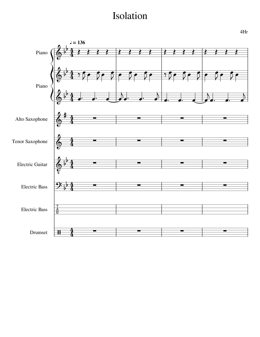 Isolation Music Notes Isolation, but I'm adding stuff Sheet Music and Tab for Piano ...