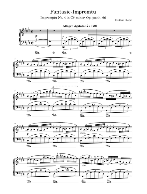 Fantasie Impromptu in C# min (Op. posth. 66) – Frédéric Chopin