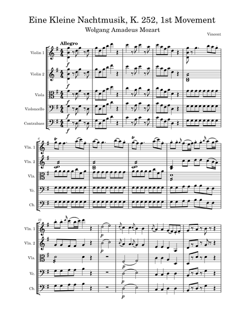 Mozart - Eine Kleine Nachtmusik, K. 525, 1st Movement