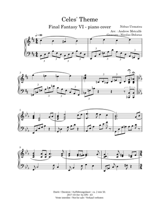 Celes's Theme - Final Fantasy VI – Nobuo Uematsu Sheet Music for